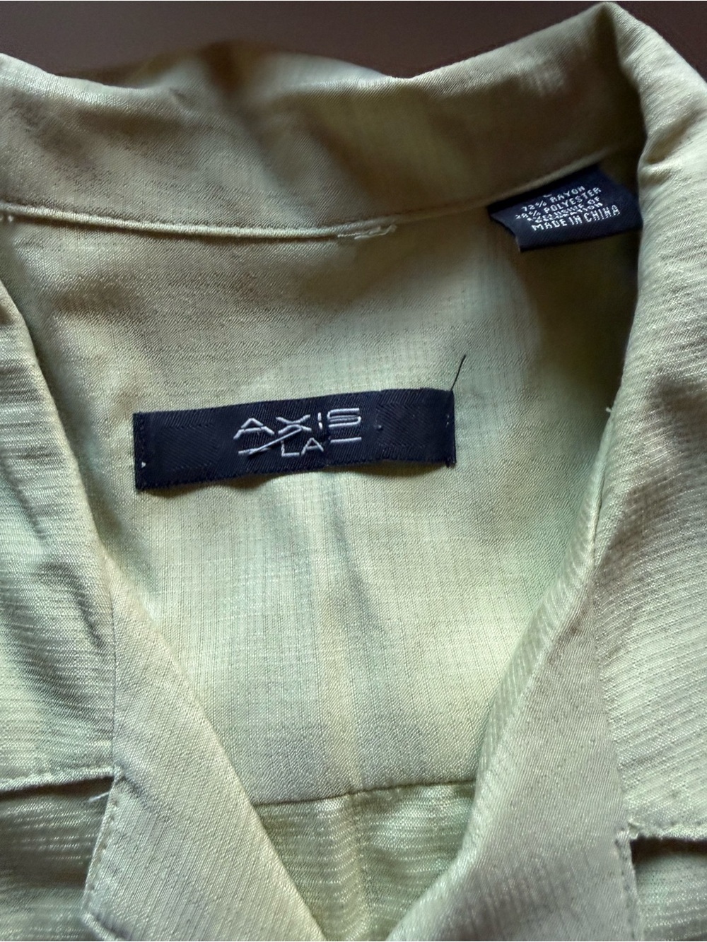Axis LA Retro Lime Green Bowling Shirt with Vintage Striped Panels - Size L - Picture 4 of 8